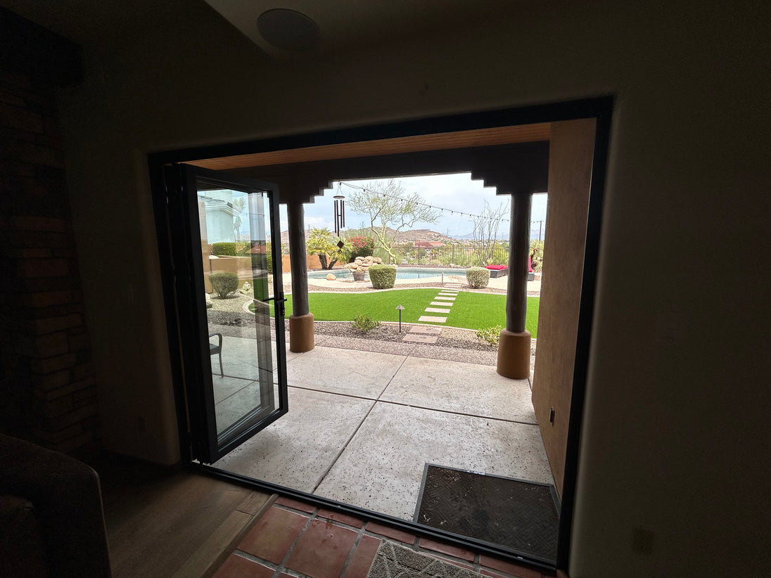 Dallas, TX area home overlooking a neatly manicured yard