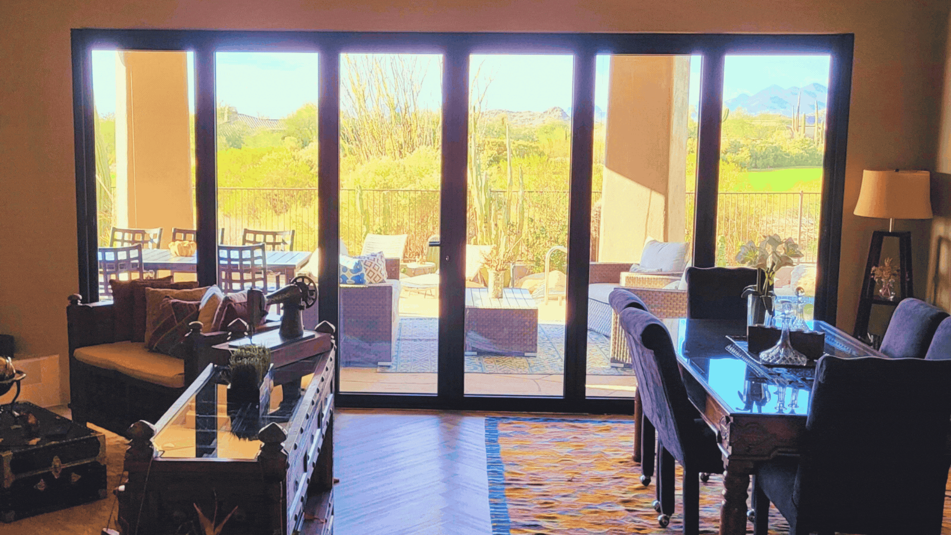 Outlook Folding Door featuring a sleek, modern bifold door in an open position.